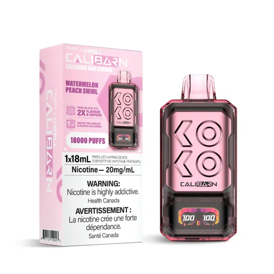 nvzn uwell caliburn bar 18k disposable watermelon peach swirl