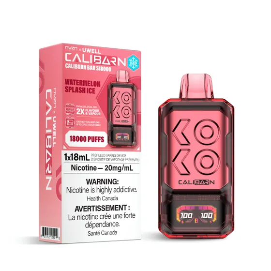 nvzn uwell caliburn bar 18k disposable watermelon splash ice