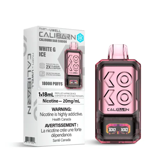 nvzn uwell caliburn bar 18k disposable white g ice