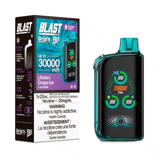 drip'n by envi fasta blast series 30k disposable grape ice
