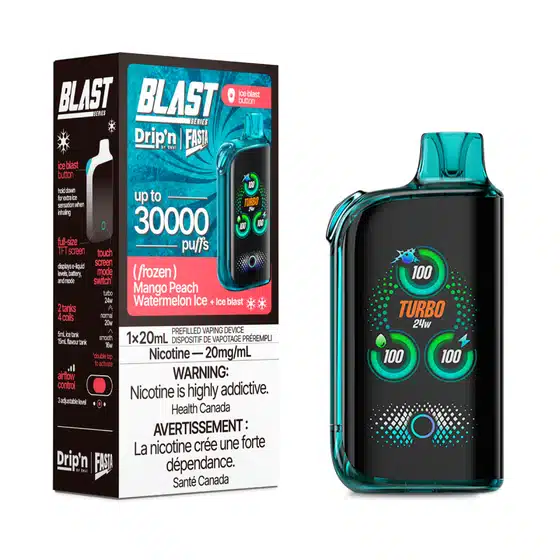 drip'n by envi fasta blast series 30k disposable mango peach watermelon ice