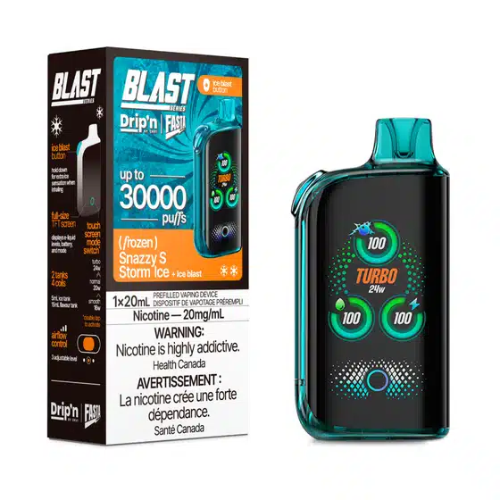 drip'n by envi fasta blast series 30k disposable snazzy s storm ice