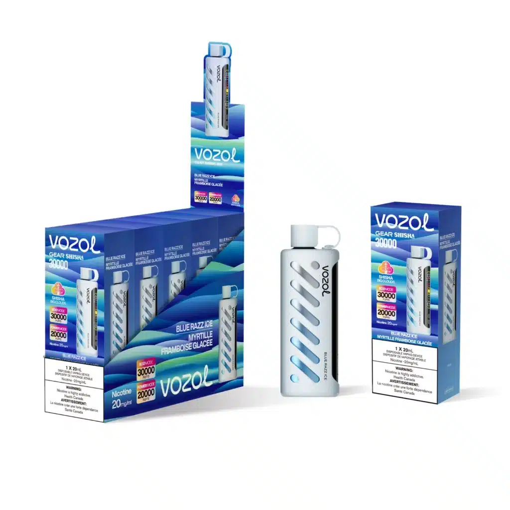 vozol gear shisha disposable blue razz ice