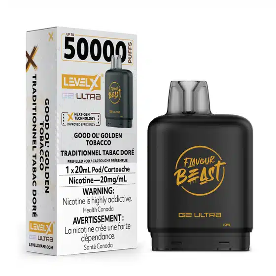 level x flavour beast g2 ultra good ol' golden tobacco
