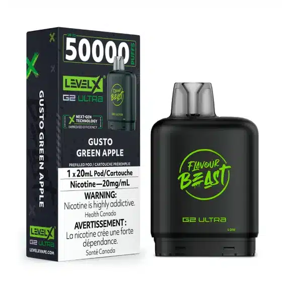 level x flavour beast g2 ultra gusto green apple