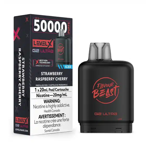 level x flavour beast g2 ultra strawberry raspberry cherry iced