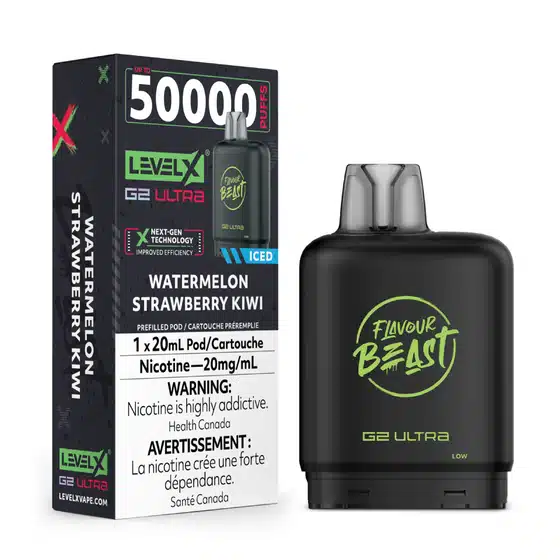 level x flavour beast g2 ultra watermelon strawberry kiwi iced