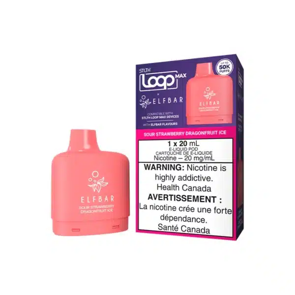 stlth loop max x elfbar sour strawberry dragonfruit ice (4/box)